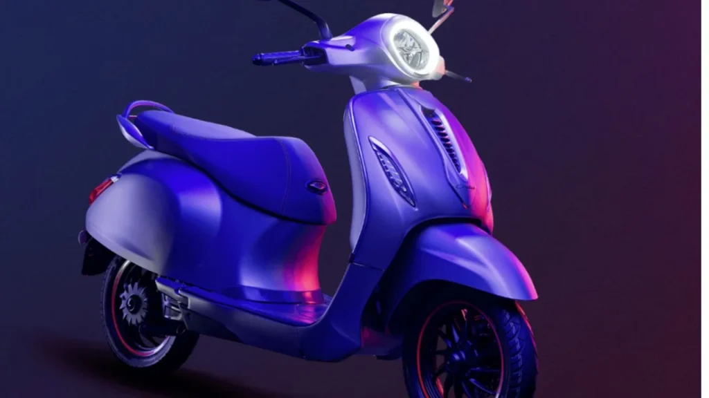 New Bajaj Chetak Blue Electric Scooter